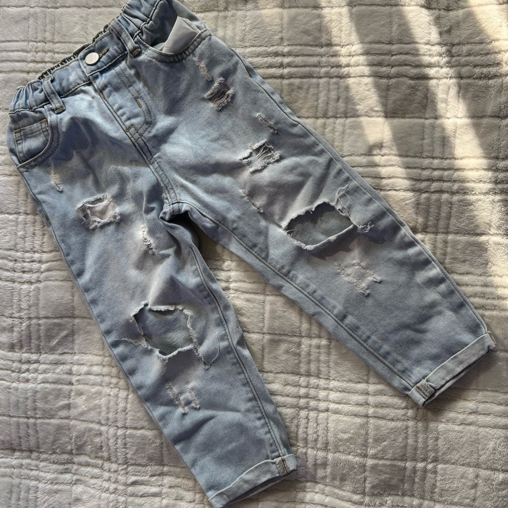 SHEIN Light Blue Denim with Elastic Waist